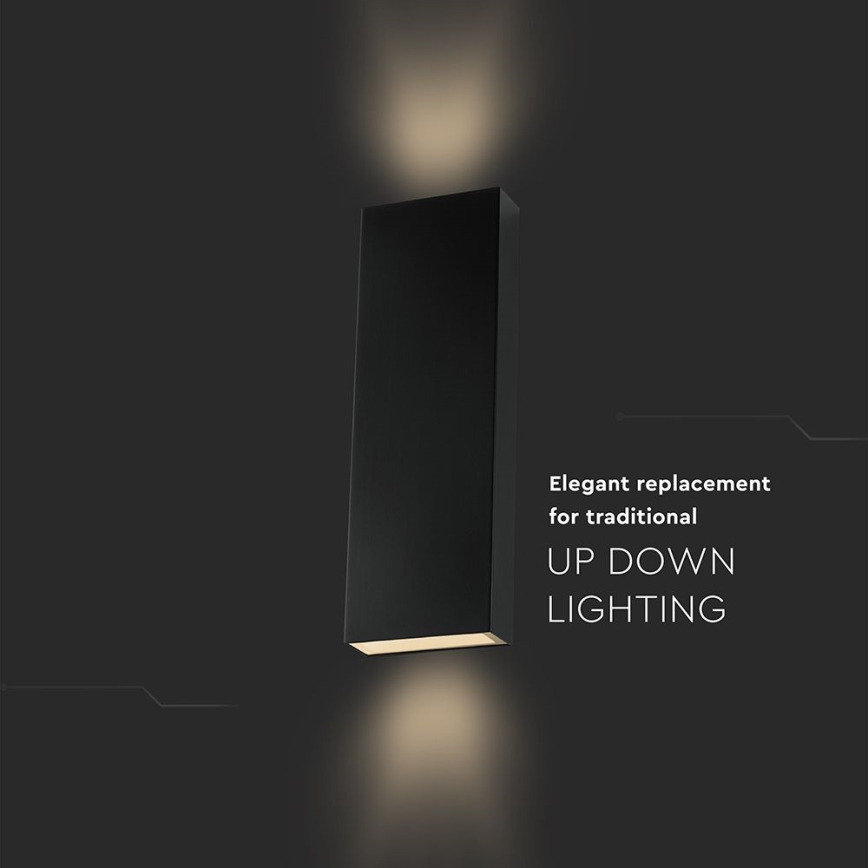 LED sieninis lauko šviestuvas LED/8W/230V 4000K IP65 juoda