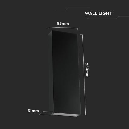 LED sieninis lauko šviestuvas LED/8W/230V 4000K IP65 juoda