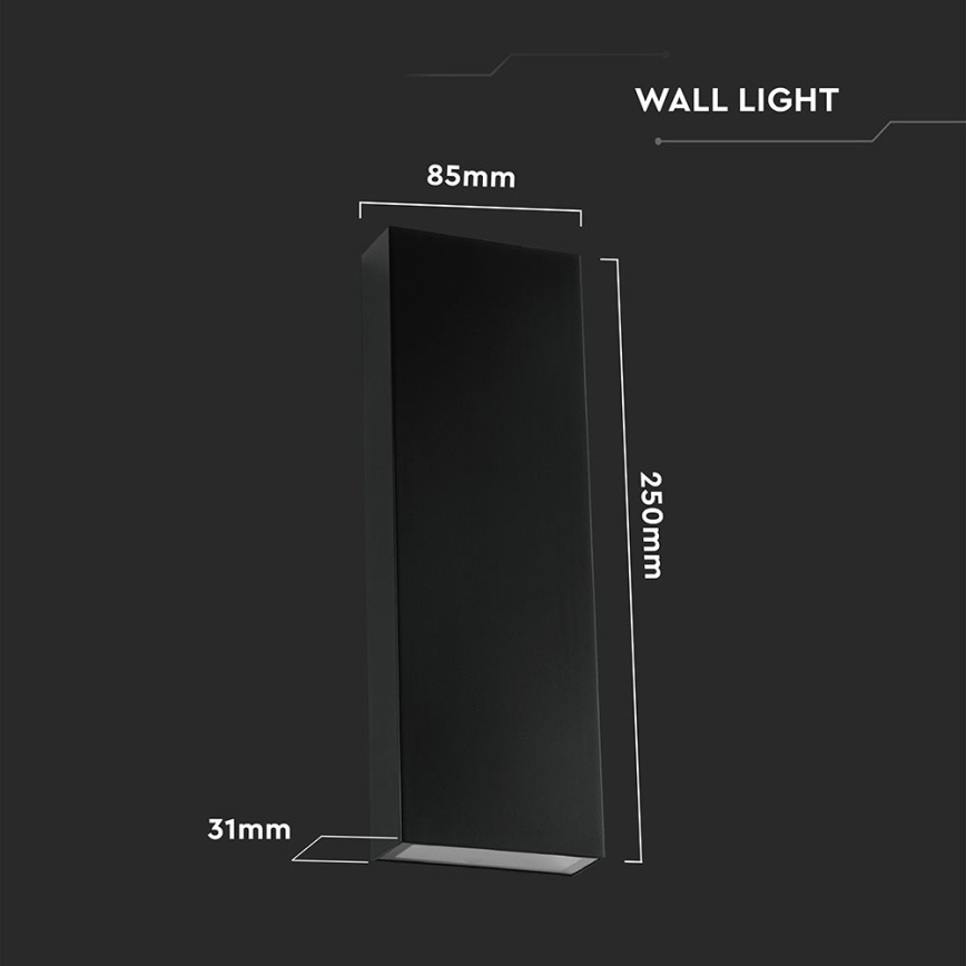 LED sieninis lauko šviestuvas LED/8W/230V 4000K IP65 juoda