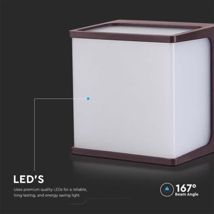 LED sieninis lauko šviestuvas LED/8W/230V IP65 3000K ruda