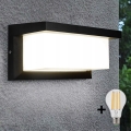 LED sieninis lauko šviestuvas NEELY 1xE27/9W/230V 3000K IP54 juodas