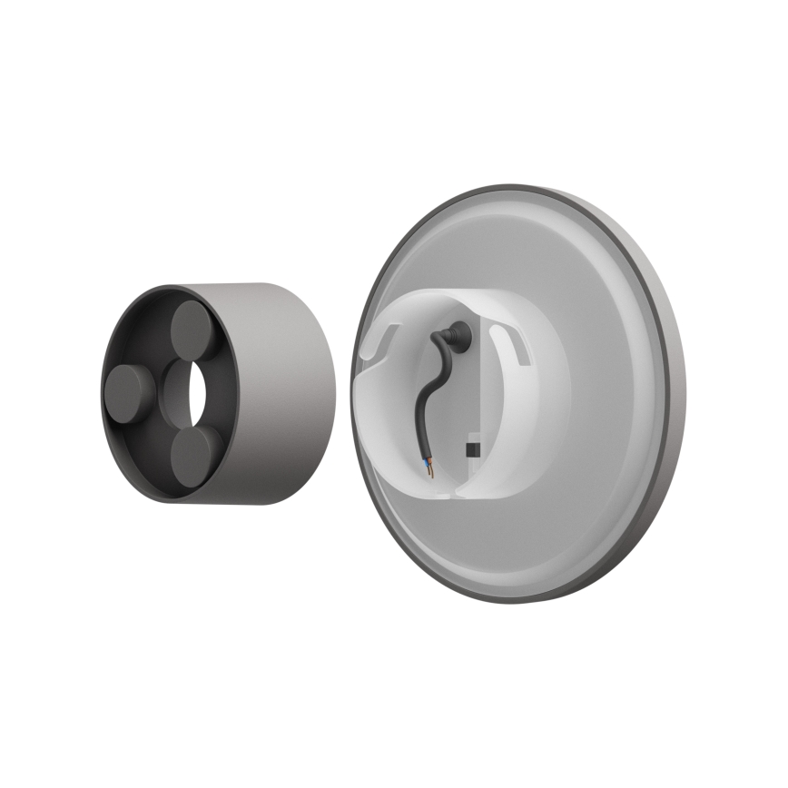 LED sieninis lauko šviestuvas PIATTA LED/12W/230V 3000/4000/6000K diametras 18 cm IP44 pilka