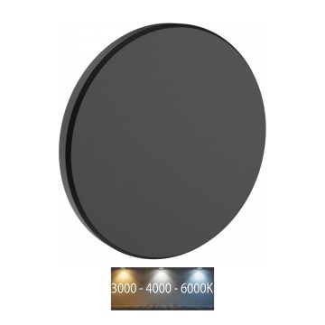 LED sieninis lauko šviestuvas PIATTA LED/18W/230V 3000/4000/6000K diametras 25 cm IP44 juoda