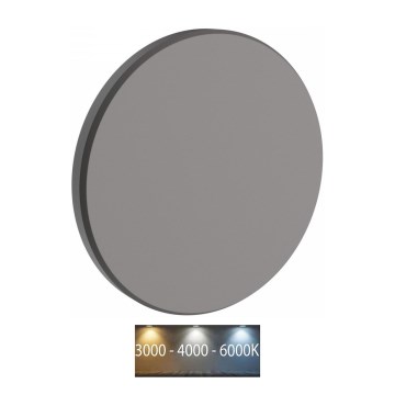 LED sieninis lauko šviestuvas PIATTA LED/18W/230V 3000/4000/6000K diametras 25 cm IP44 pilka