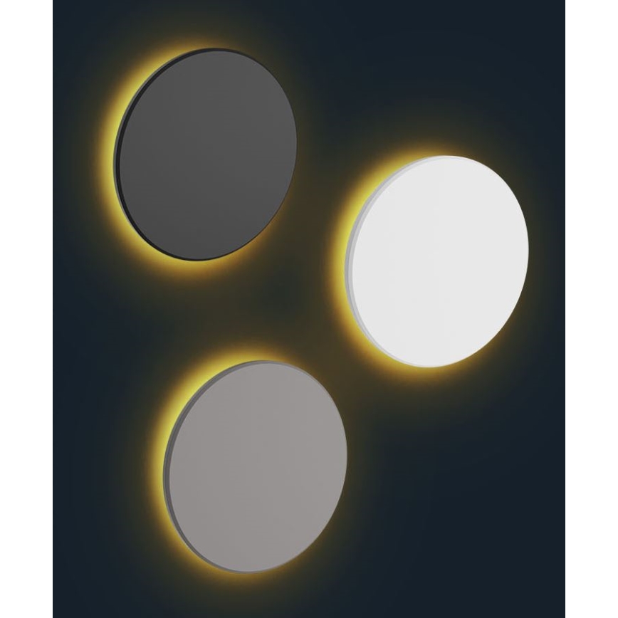 LED sieninis lauko šviestuvas PIATTA LED/18W/230V 3000/4000/6000K diametras 25 cm IP44 juoda