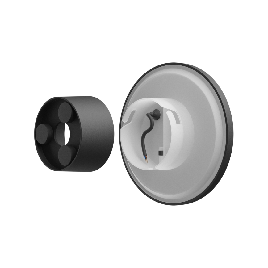 LED sieninis lauko šviestuvas PIATTA LED/18W/230V 3000/4000/6000K diametras 25 cm IP44 juoda