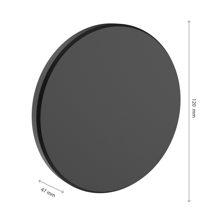 LED sieninis lauko šviestuvas PIATTA LED/18W/230V 3000/4000/6000K diametras 25 cm IP44 juoda