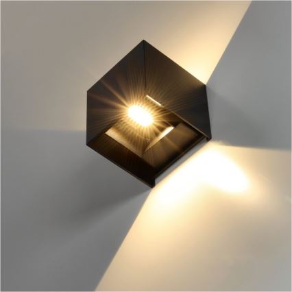 LED sieninis lauko šviestuvas QUERK 2xLED/3W/230V 3000K IP54 juoda