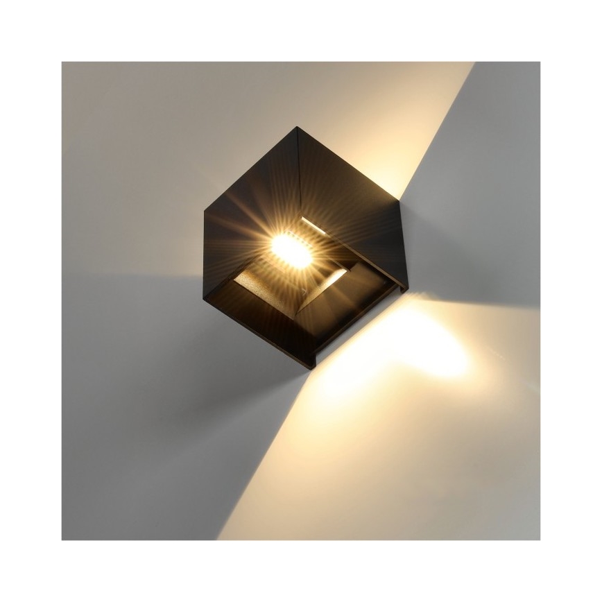 LED sieninis lauko šviestuvas QUERK 2xLED/3W/230V 3000K IP54 juoda