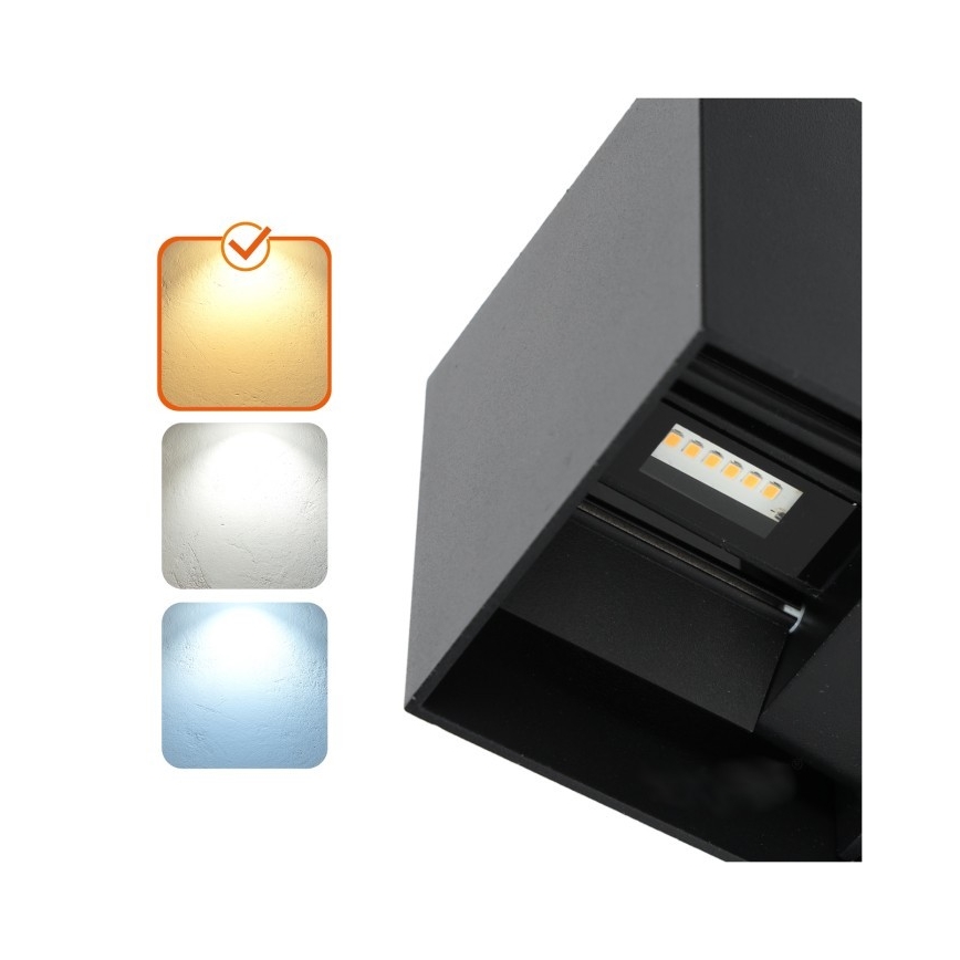 LED sieninis lauko šviestuvas QUERK 2xLED/3W/230V 3000K IP54 juoda