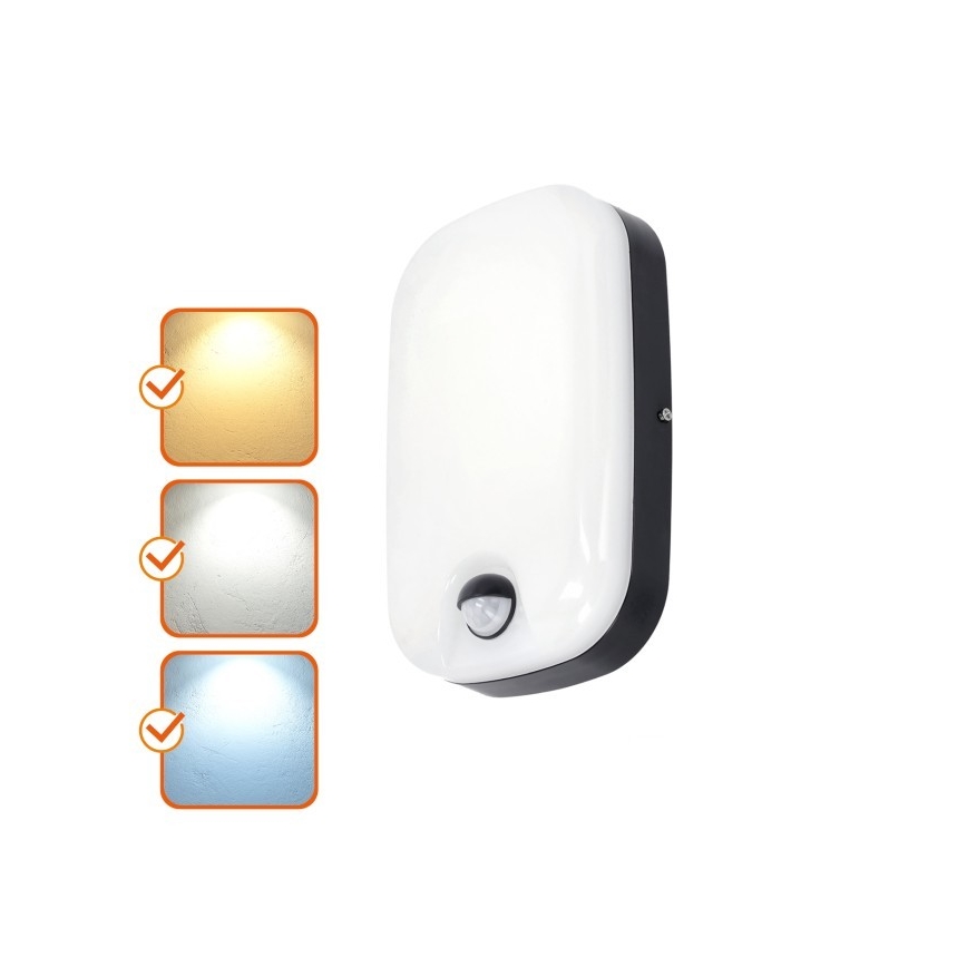 LED Lauko sieninis šviestuvas su judesio ir prieblandos jutikliu BAVANO LED/15W/230V 3000/4000/5700K IP54