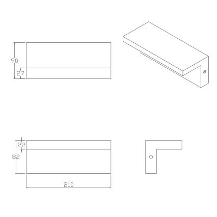 LED sieninis lauko šviestuvas TESA LED/10W/230V IP54 juoda