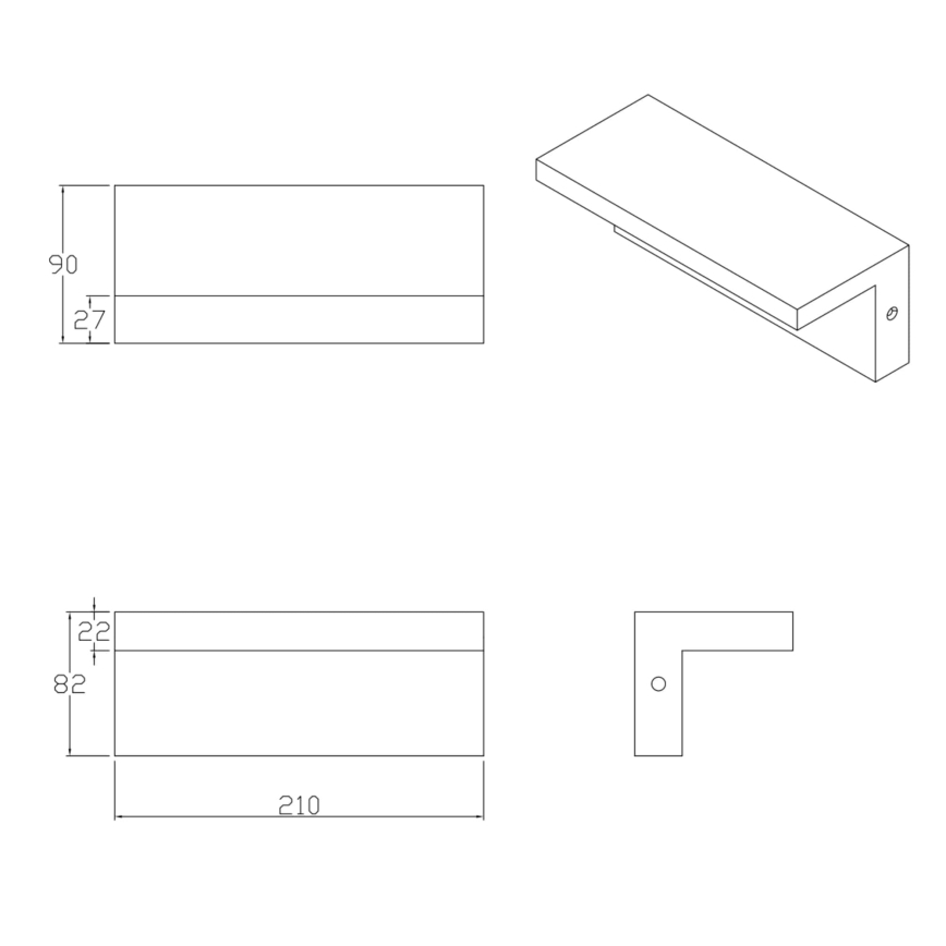 LED sieninis lauko šviestuvas TESA LED/10W/230V IP54 juoda