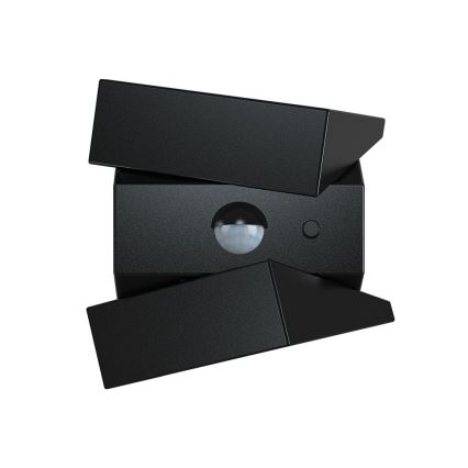 LED sieninis saulės šviestuvas su jutikliu LED/2,5W/3,7V 3000/4000/6000K IP65 1200 mAh juoda