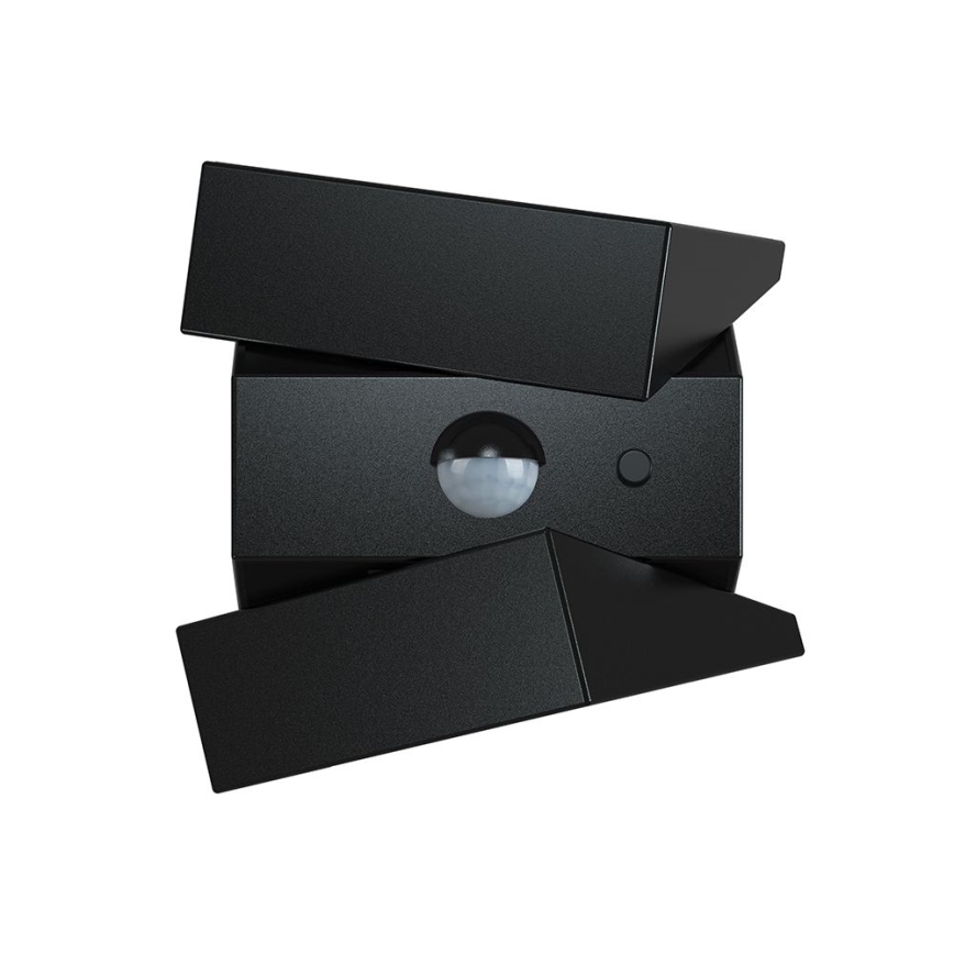 LED sieninis saulės šviestuvas su jutikliu LED/2,5W/3,7V 3000/4000/6000K IP65 1200 mAh juoda