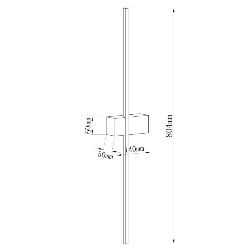 LED sieninis šviestuvas AISHA LED/12W/230V 4000K 80 cm auksinis