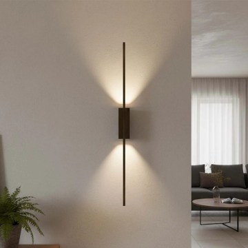 LED sieninis šviestuvas AISHA LED/12W/230V 4000K 80 cm juodas