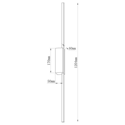 LED sieninis šviestuvas AISHA LED/20W/230V 4000K 120 cm auksinis