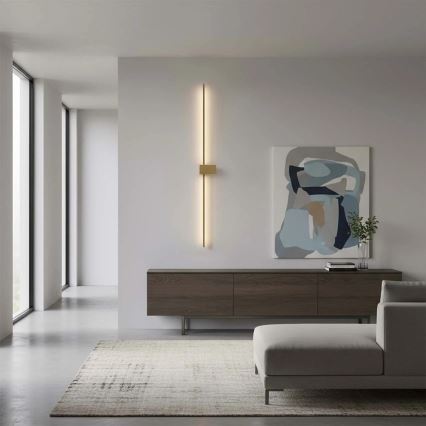 LED sieninis šviestuvas AISHA LED/20W/230V 4000K 120 cm, aukso spalvos