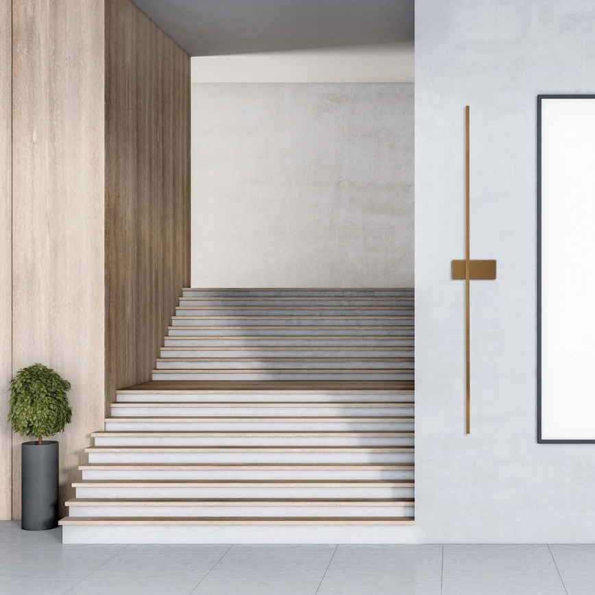 LED sieninis šviestuvas AISHA LED/20W/230V 4000K 120 cm, aukso spalvos