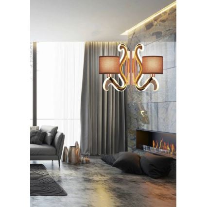 LED Sieninis šviestuvas AMBROSIA 2xE14/40W/230V + LED/12,3W varis