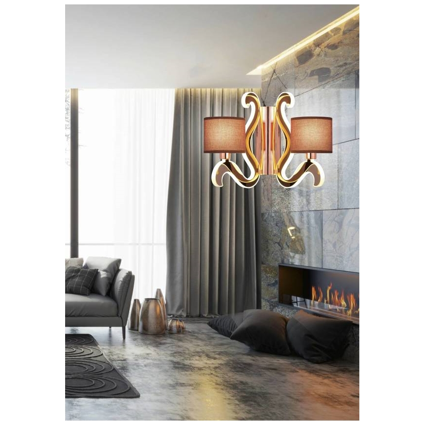 LED Sieninis šviestuvas AMBROSIA 2xE14/40W/230V + LED/12,3W varis