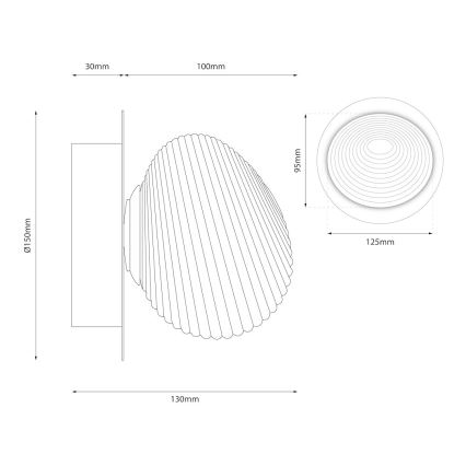 LED sieninis šviestuvas BOLLA LED/3W/230V auksinis/dūminis smėlinis