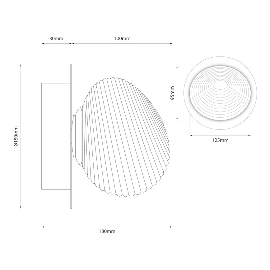 LED sieninis šviestuvas BOLLA LED/3W/230V auksinis/dūminis smėlinis
