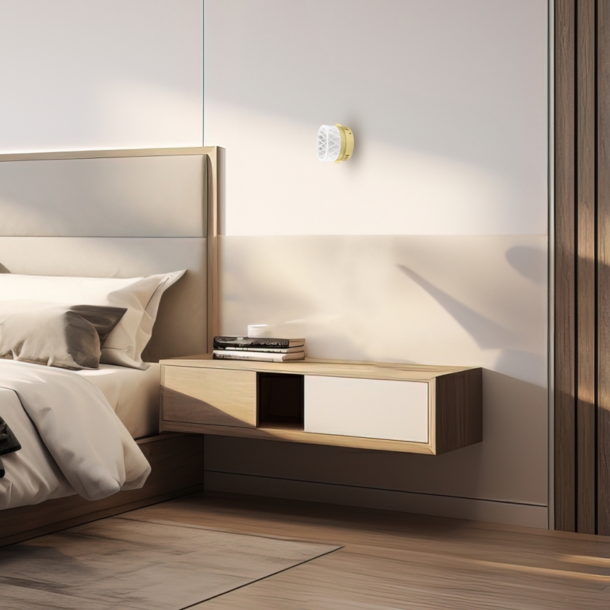 LED sieninis šviestuvas ELEGANCE LED/9W/230V auksas