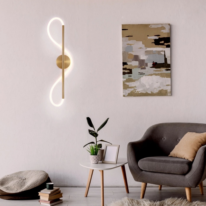 LED Sieninis šviestuvas EMMA LED/19W/230V auksinis