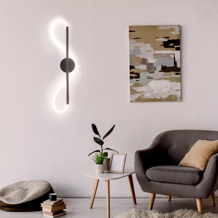 LED sieninis šviestuvas EMMA LED/19W/230V juoda