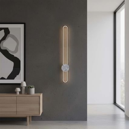 LED sieninis šviestuvas FLORENTYNA LED/24W/230V 4000K juodas/baltas