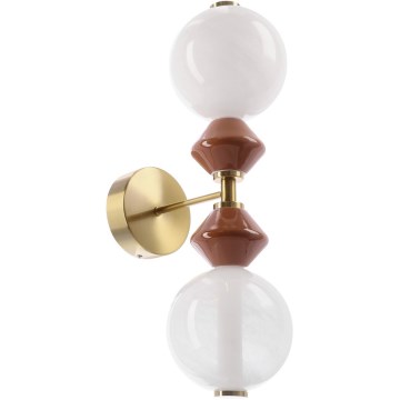 LED sieninis šviestuvas FLORES 2xLED/5W/230V auksinė/ruda