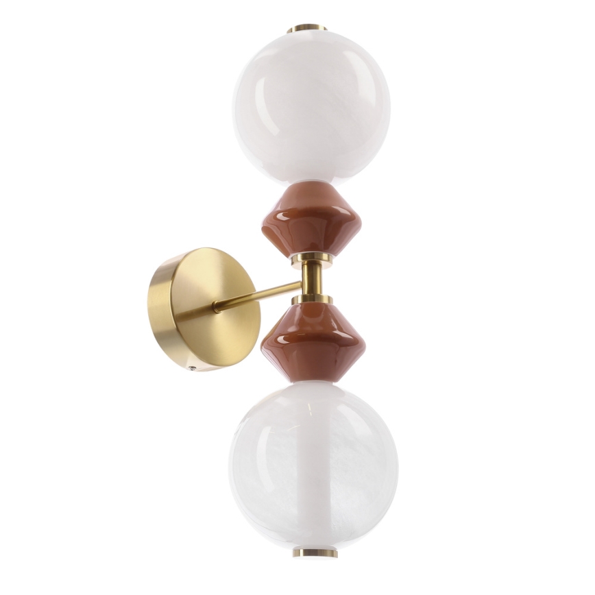 LED sieninis šviestuvas FLORES 2xLED/5W/230V auksinė/ruda