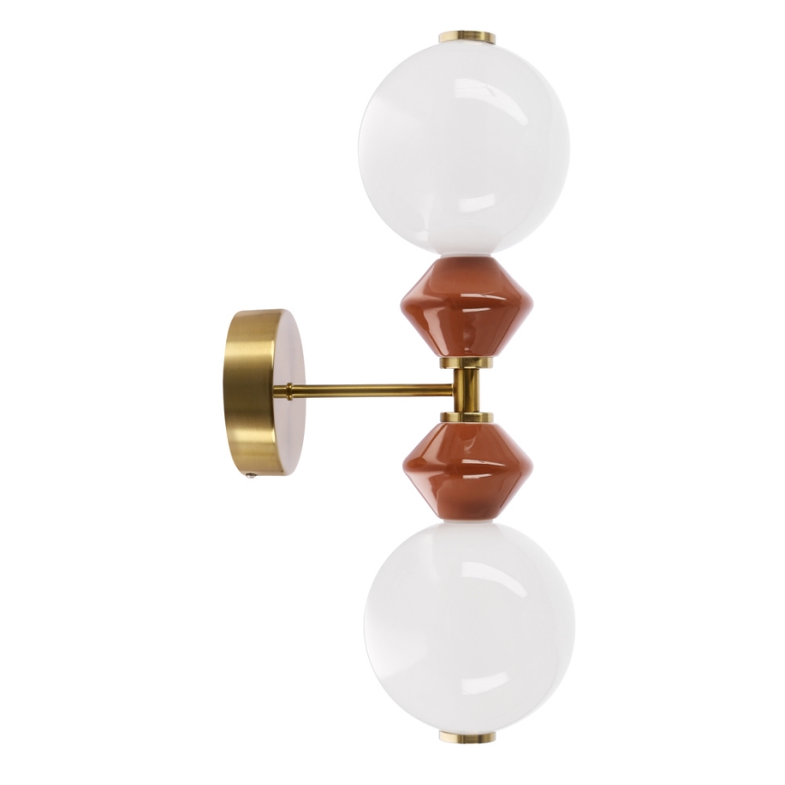 LED sieninis šviestuvas FLORES 2xLED/5W/230V auksinė/ruda