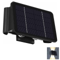 LED sieninis šviestuvas, įkraunamas saulės energija 4xLED/1,5W/3,7V 1500 mAh IP54 juoda