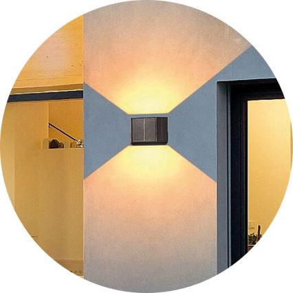 LED sieninis šviestuvas, įkraunamas saulės energija CUBUS 2xLED/1,5W/3,7V 1500 mAh IP54