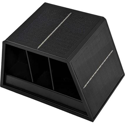 LED sieninis šviestuvas, įkraunamas saulės energija CUBUS 2xLED/1,5W/3,7V 1500 mAh IP54