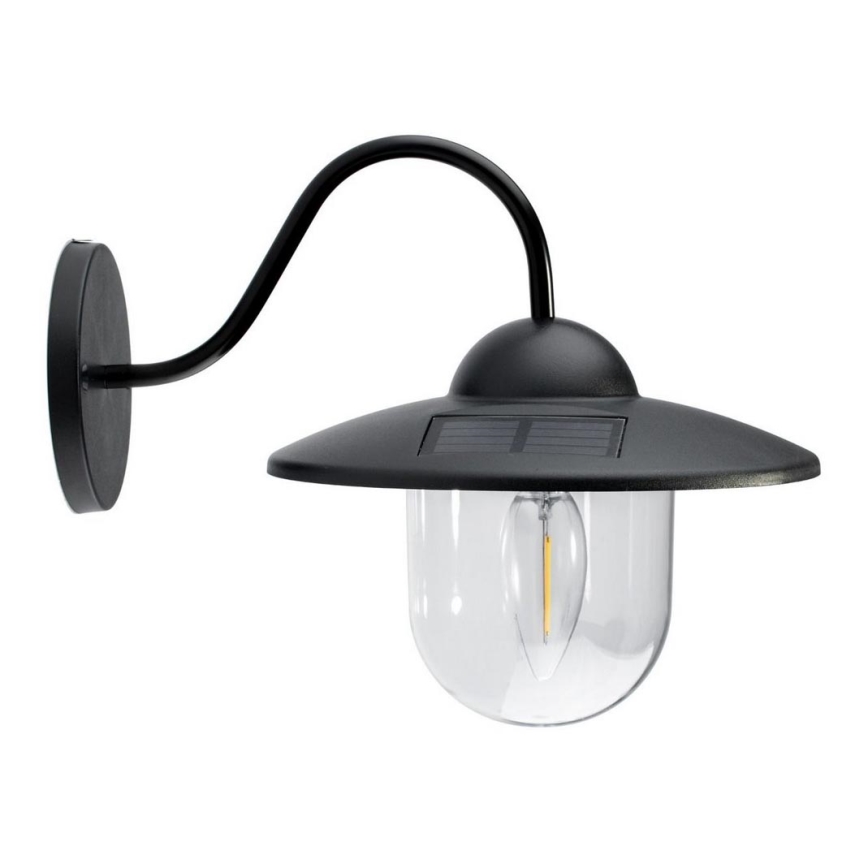 LED sieninis šviestuvas, įkraunamas saulės energija LED/0,5W/1,2V 600 mAh IP44 juoda