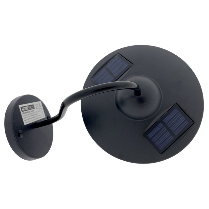 LED sieninis šviestuvas, įkraunamas saulės energija LED/0,5W/1,2V 600 mAh IP44 juoda