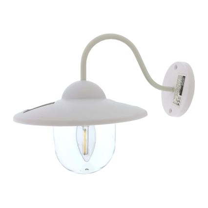 LED sieninis šviestuvas, įkraunamas saulės energija LED/0,5W/1,2V 600 mAh IP44 balta