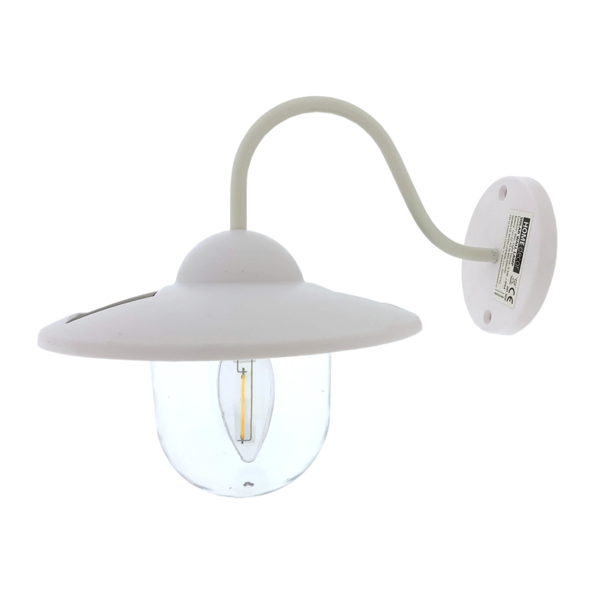 LED sieninis šviestuvas, įkraunamas saulės energija LED/0,5W/1,2V 600 mAh IP44 balta