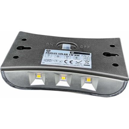 LED sieninis šviestuvas, įkraunamas saulės energija LED/1W/1,2V 600 mAh IP44