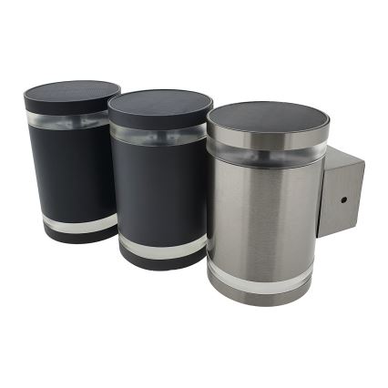 LED sieninis šviestuvas, įkraunamas saulės energija LED/5V IP44 juoda