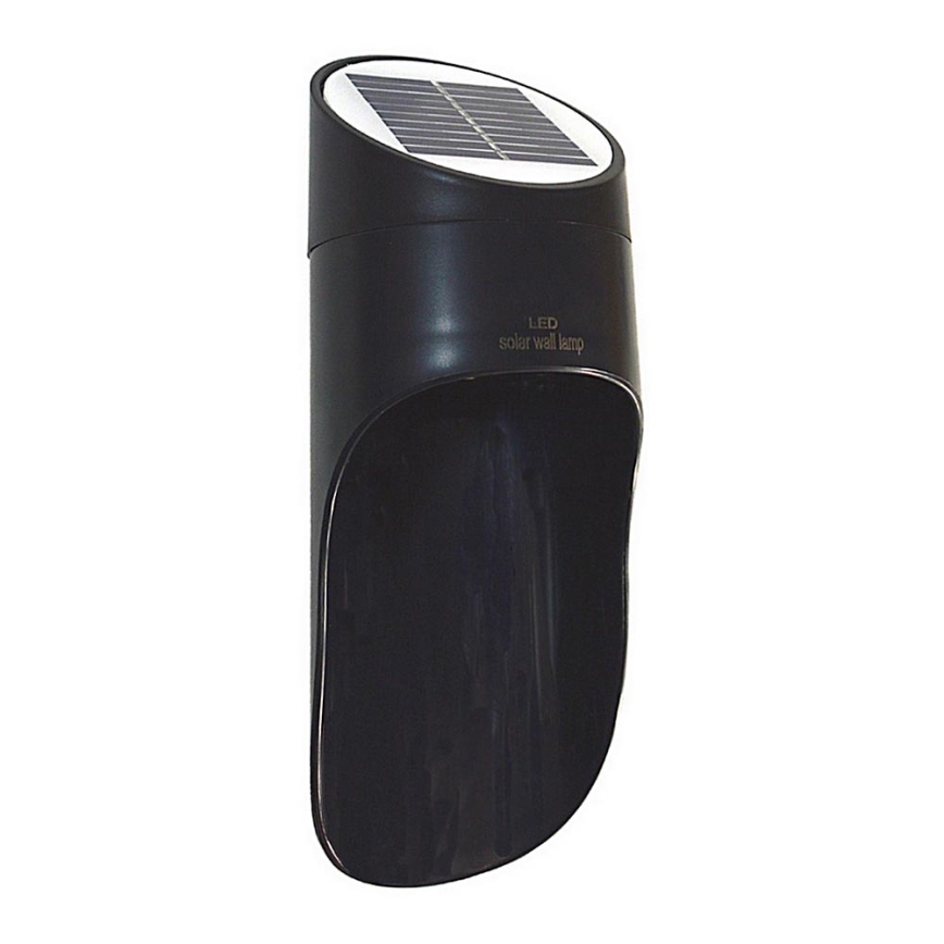 LED sieninis šviestuvas, įkraunamas saulės energija PALESA LED/1W/3,7V IP65 1800 mAh juoda