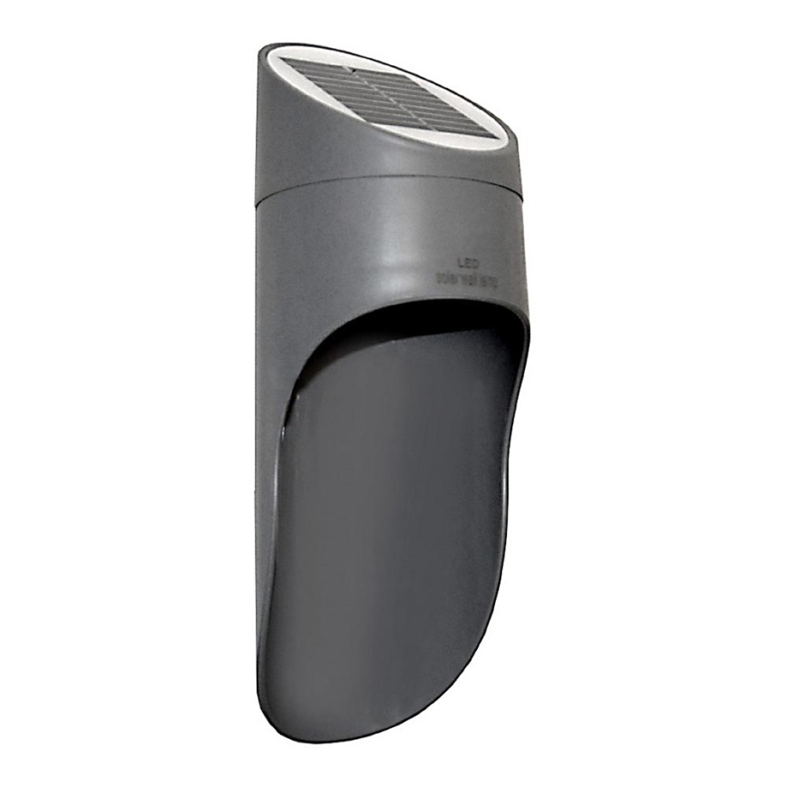 LED sieninis šviestuvas, įkraunamas saulės energija PALESA LED/1W/3,7V IP65 1800 mAh pilka