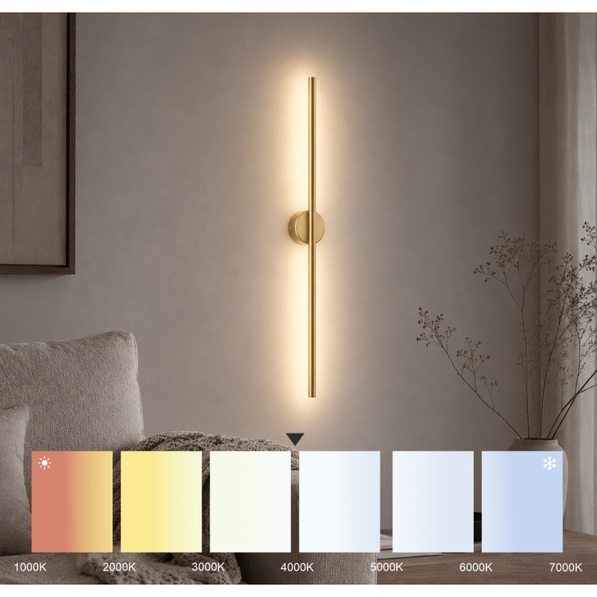 LED Sieninis šviestuvas LANA LED/7W/230V 4000K auksinis