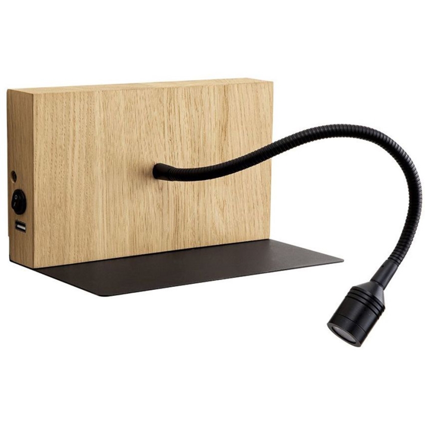 LED sieninis šviestuvas LECTOR LED/2,5W/230V USB ąžuolas