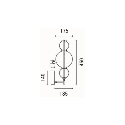 LED sieninis šviestuvas LED/12,6W/230V 3000K