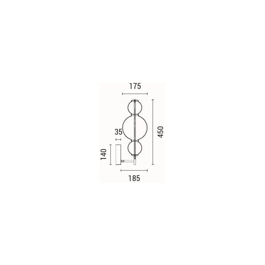 LED sieninis šviestuvas LED/12,6W/230V 3000K